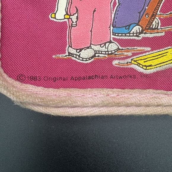 Vintage 1980s Cabbage Patch Kid Over Shoulder Kids Bag Pouch Multipocket Pink - Picture 3 of 6